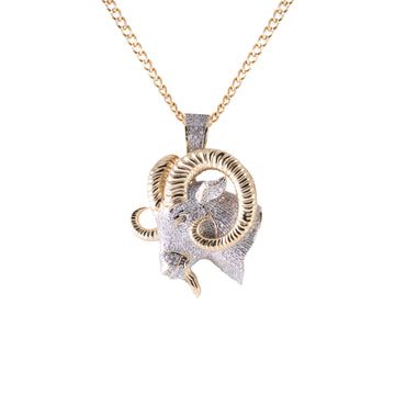 Aries Zodiac Diamond Ram necklace